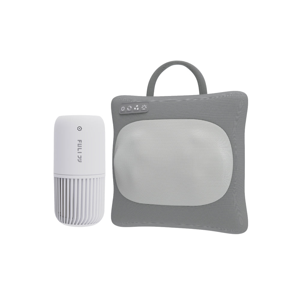 เซตอากาศสดชื่นนวดสบายทุกที่ FULI Smart Air Purifier + Multifunction Electric Massage Pillow