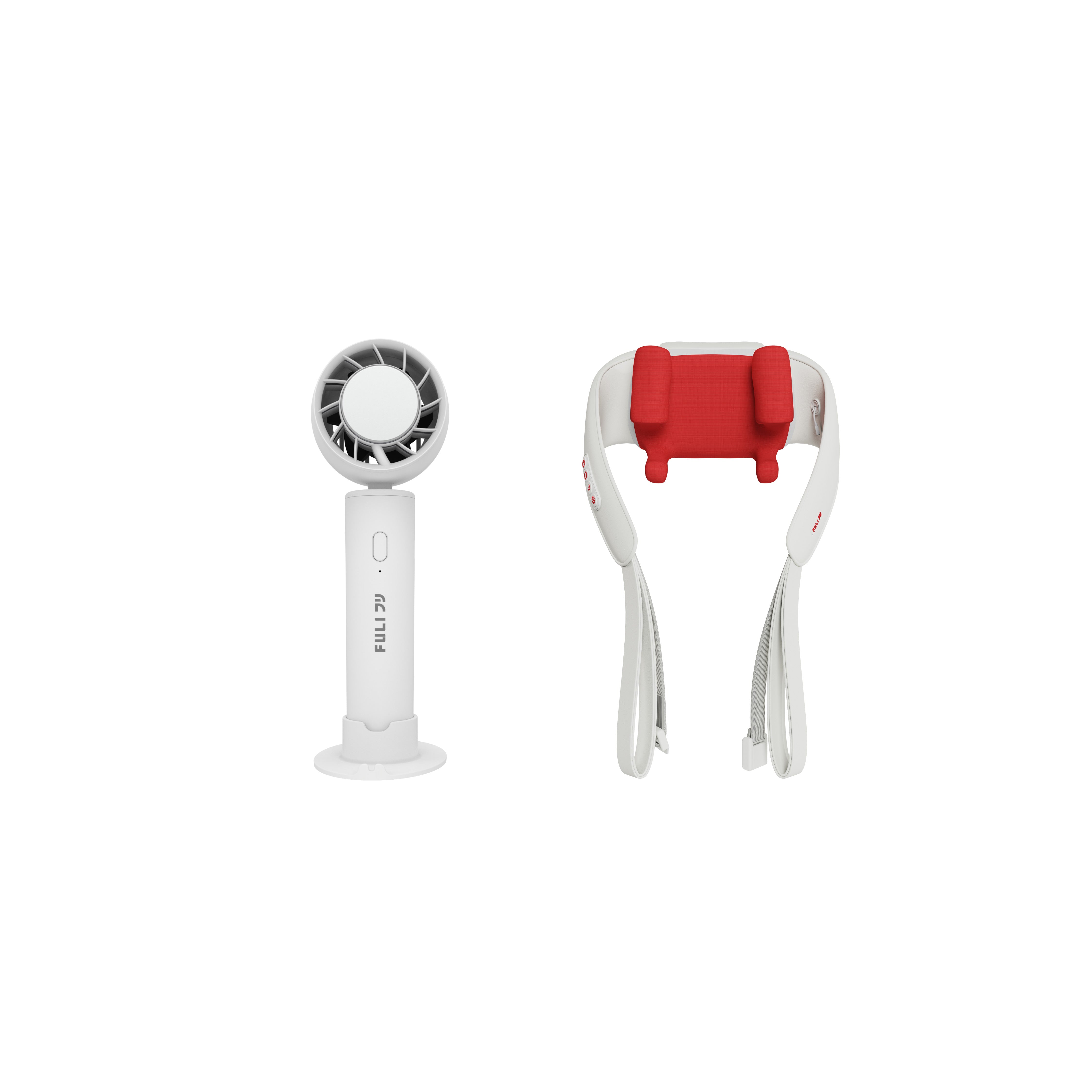 เซตลมเย็นสบายคอบ่าไหล่ | FULI ICE Cooling Mini Fan + FULI Neck and Shoulder Massager