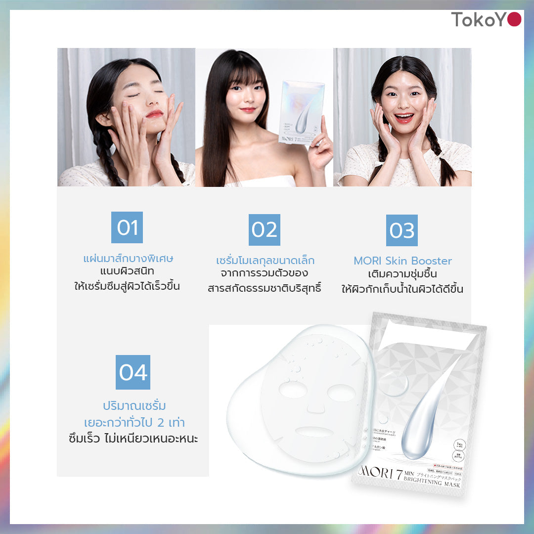 [คู่หูผิวสะอาดผุดผ่อง]  MORI Retinol Ultra Firming Facial Cleanser | โมริ เรตินอล อัลตร้า เฟิร์มมิ่ง คลีนเซอร์ 100 g. - 1 ชิ้น + MORI 7mins brightening mask | โมริ มาสก์ 7 นาที สูตรผิวกระจ่างใส - 3 ชิ้น