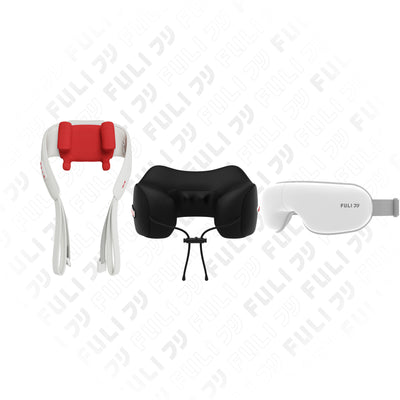 เซตนวดตาเย็นคอบ่าไหล่ | FULI Cool Tech Massage Neck Pillow + FULI Neck and Shoulder Massager + FULI Smart Eye Massager Lite