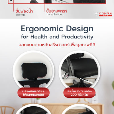 เซตคู่สุดคูล FULI X8 ErgoChair + Breeze Fan UV Protection Umbrella - Black ดำ / White ขาว